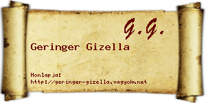 Geringer Gizella névjegykártya