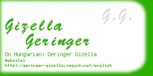 gizella geringer business card